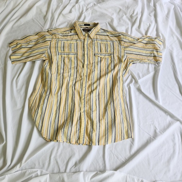 Other - Yellow Striped Canyon Guide Short Sleeve Button Down